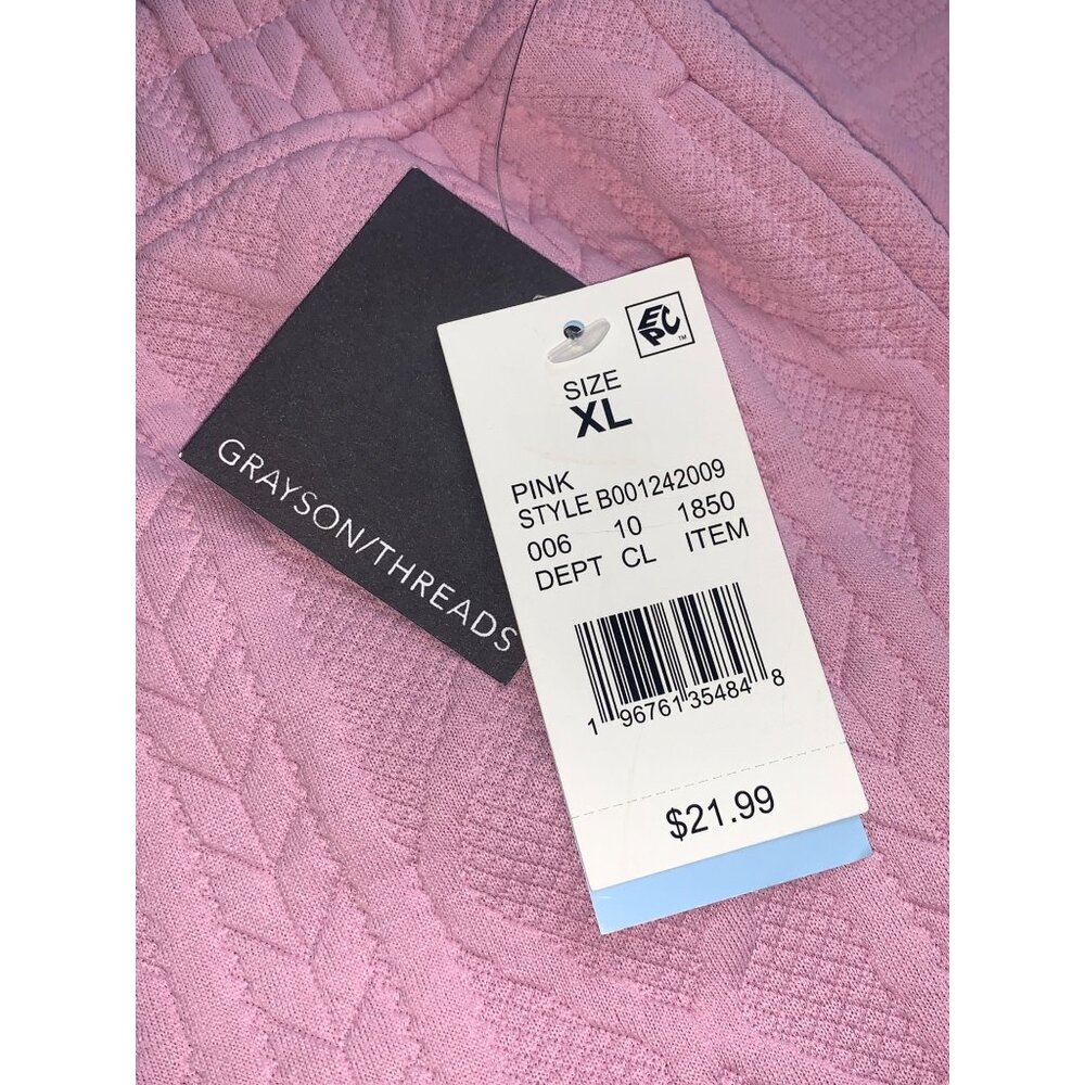 Grayson Threads Womens Pink Cable Knit Design Joggers With Side Pockets Size XL - Picture 10 of 10